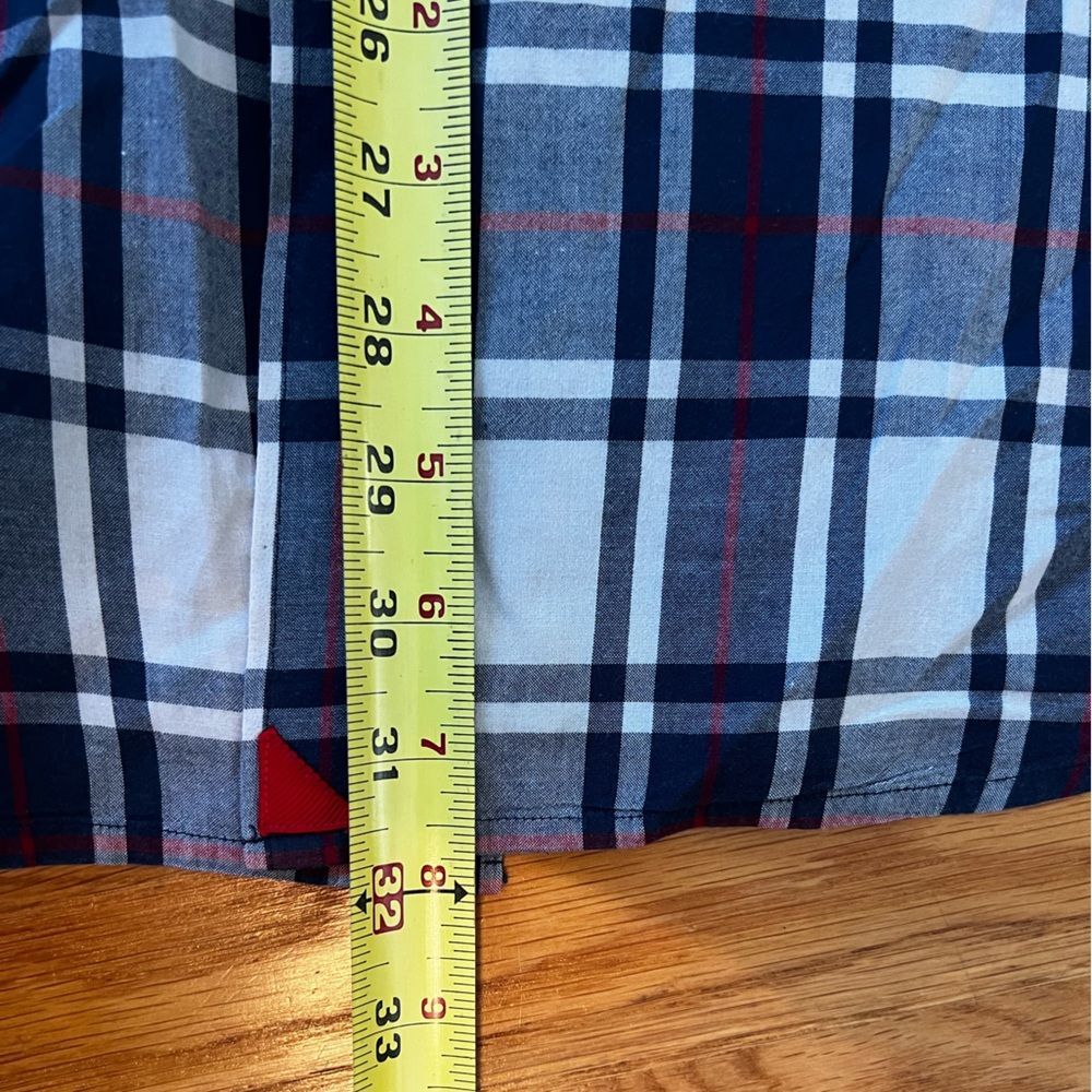 UNTUCKit Mens Shirt Long Sleeves Button Up Cotton Plaid Navy White Size XL - Picture 8 of 8